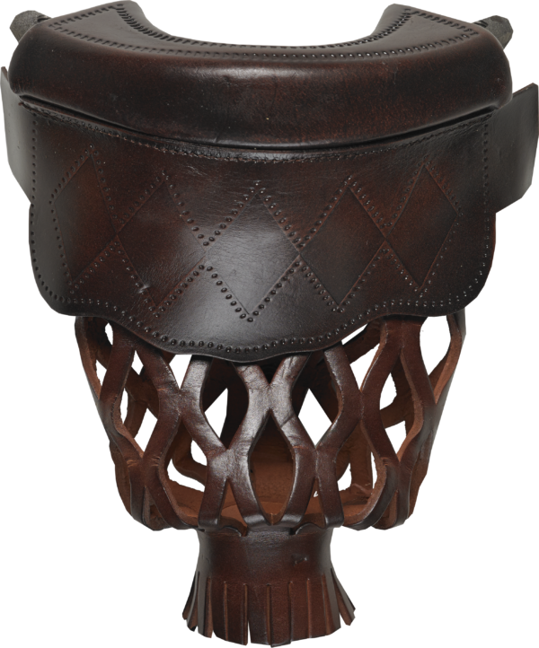 Dark Brown Diamond Leather Shield Pockets